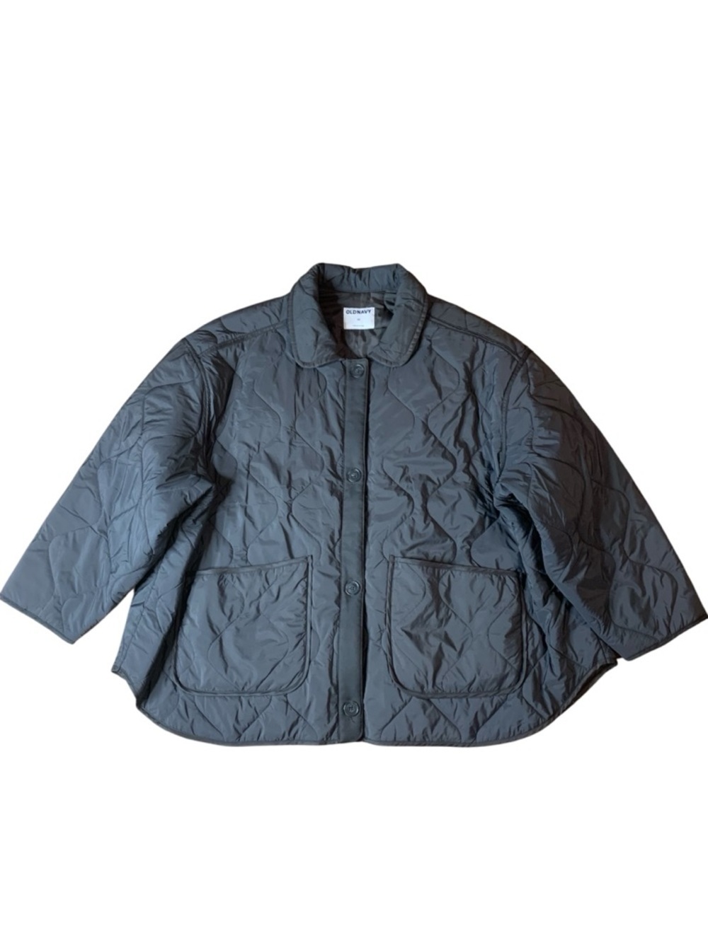 Old Navy 3X Charcoal Quilted Barn Jacket | Plus Size Oversized